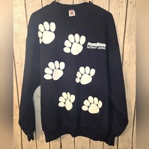 Vtg  Penn State University PSU Nittany Lions Allover Paw Print T Shirt XL